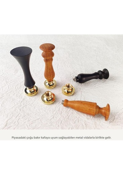 Ahşap Mum Mühür Sapı Gül Ağacı G26 Tasarımı Özel Seri M8 Dişli Karışık