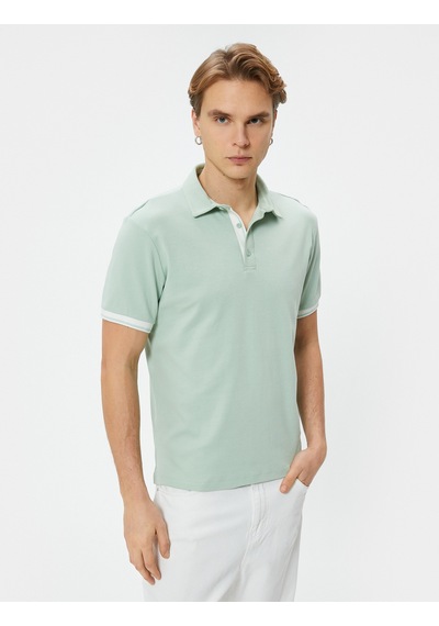 Koton Polo Yaka Tişört Slim Fit Düğmeli Kısa Kollu Mınt 4sam10088mk Mint