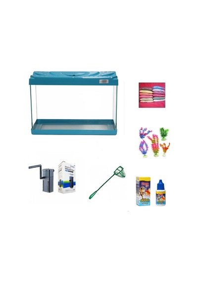 Kanki Pet 30 Cm Akvaryum Hazır Set 3018 Turkuaz