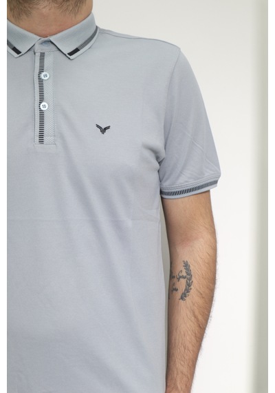 Santa Dmctekstil Erkek Düz Spor Kesim Rahat Kalıp Polo Yaka T-shirt Antrasit
