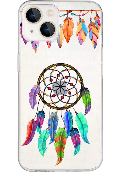 Apple Uyumlu iPhone 13 İle 1mm Slim Fit Nazar Boncuğu 6 Baskılı Şeffaf Kılıf