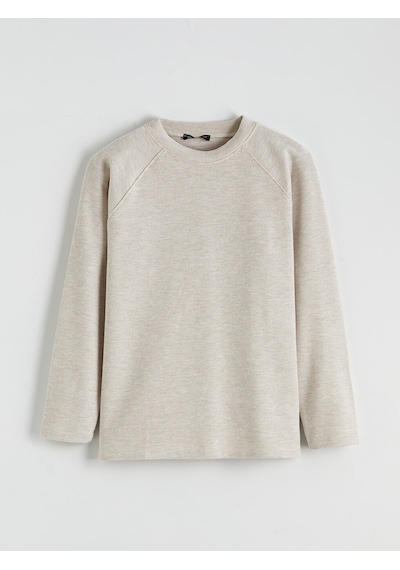 Lcw Comfort Bej Bisiklet Yaka Kadın Sweatshirt
