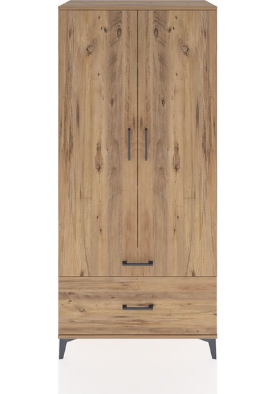 Hyperion Dolap 5 Raflı Tek Çekmeceli 2 Kapaklı 88x44x195 Çam-çam Atlas Çam