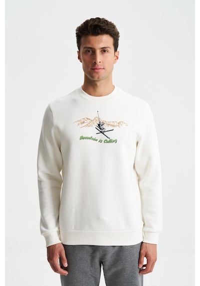 AR-MA Arma Erkek Regular Fit 3 İplik Şardonlu Pamuklu Bisiklet Yaka Sweatshirt 001