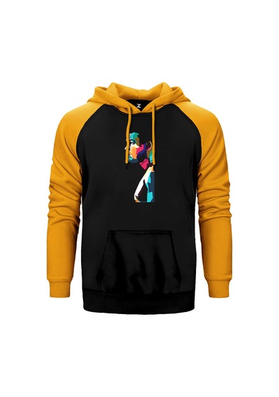 Muhammed Ali Portre Sarı Renk Reglan Kol Sweatshirt / Hoodie