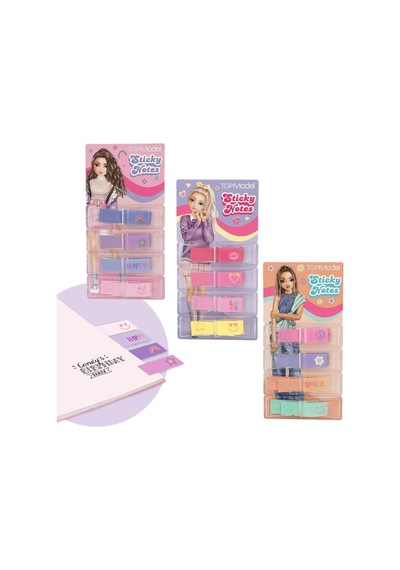Top Model Yapışkanlı Not Kağıdı, Renkli, Set