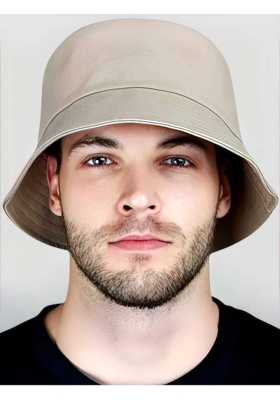 Tezzgelsin Unisex Uv Korumalı Pamuklu Bucket Şapka Bej