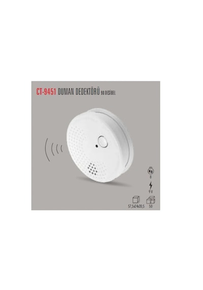 Ct-9451 Duman Dedektörü Pilli 90 Desibel