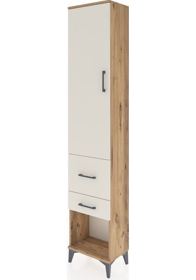 Arges Dolap 2 Raflı 2 Çekmeceli Tek Askılı 44x30x221 Çam-aytaşı Çam