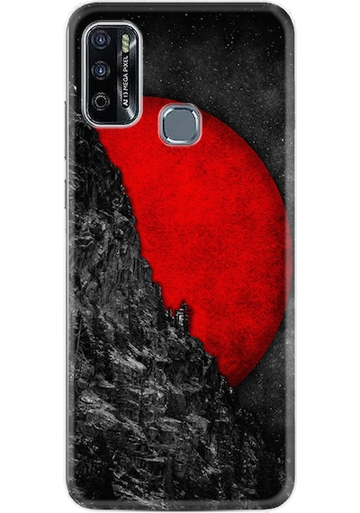 Infinix Hot 10 Play Kılıf Silikon Desen Özel Seri Kırmızı Gezegen 1713
