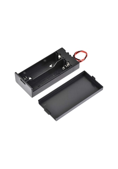 18650 2li Pil Kutusu On/Off Anahtar 15cm Kablolu 2 Adet Seri Lion DC 7.4V Kapaklı Batarya Yuvası