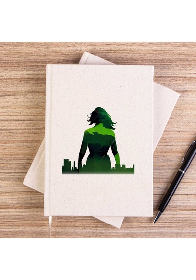She Hulk City Çizgisiz Kanvas Defter Krem