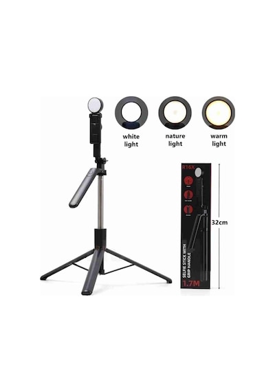 R16x 170cm Selfie Stick Led Işıklı Bluetooth Uzaktan Kumandalı 360 Derece Kullanım Tutma Kollu Telefon Ve Kamera Uyumlu Tripod Özçekim Çubuğu R16x 170cm Selfie Stick Led Işıklı Bluetooth Uzaktan Kumandalı 360 Derece Kullanım Tutma Kollu Telefon Ve Kamera Uyumlu Tripod Özçekim Çubuğu