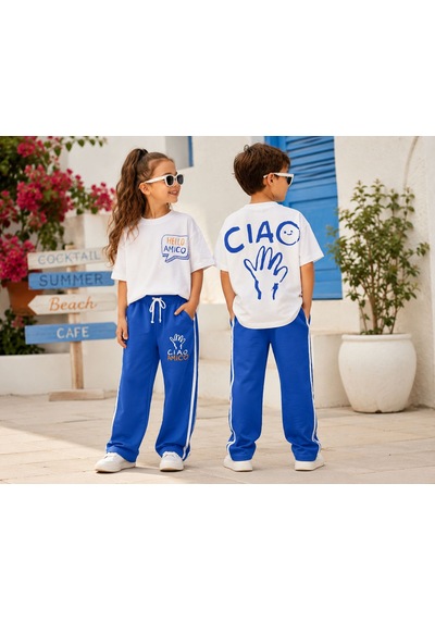 Baby Lory Kids Store Unısex Baskılı Çocuk Takım Krem