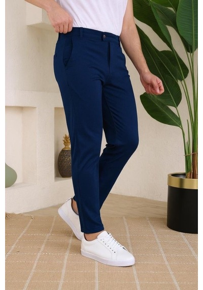 Efnaz Style Erkek Slim Fit Dilli Kumaş Pantolon Lacivert