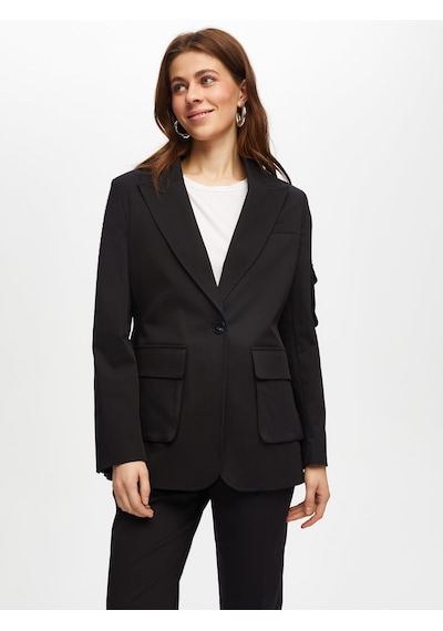 Faik Sönmez Kargo Cep Detaylı Pamuklu Blazer Ceket 018 Us25ckt01810 Siyah