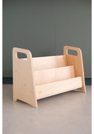 Montessori Huş Ahşap Kitaplık Ahşap