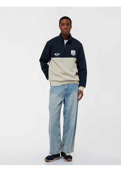 Koton Regular Fit Baskılı Renk Bloklu Şardonlu Yarım Fermuarlı Sweatshirt Lacivert 6wam70121mk Lacivert Koton Regular Fit Baskılı Renk Bloklu Şardonlu Yarım Fermuarlı Sweatshirt Lacivert 6wam70121mk Lacivert