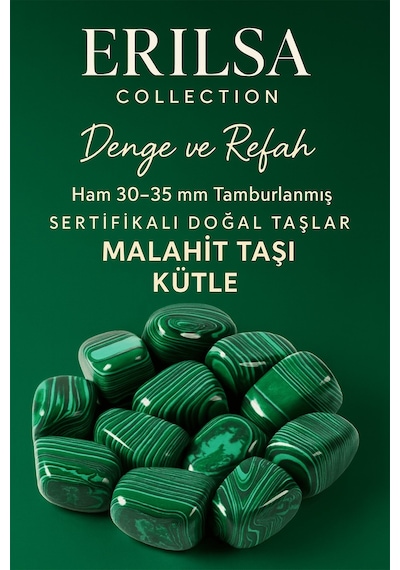 Sertifikalı Doğal Malahit Taşı Kütle 30-35 Mm Denge Ve Refah Kr