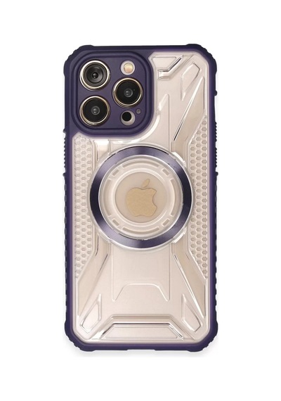 Newface Apple iPhone Uyumlu 13 Pro Kılıf Prag Magneticsafe Kapak - Derin Mor Diğer