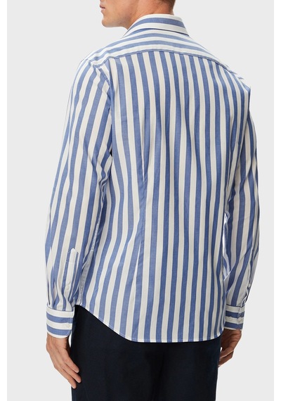 Tommy Hilfiger % 100 Pamuk Regular Fit Çizgili Gömlek Erkek Gömlek Mw0mw43757 C7f Mavi MAVİ