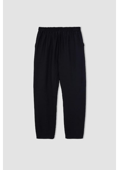 DeFacto Jogger Pantolon Keten Görünümlü Cepli Yüksek Bel Düz Paça R0433AZ25SPBK81