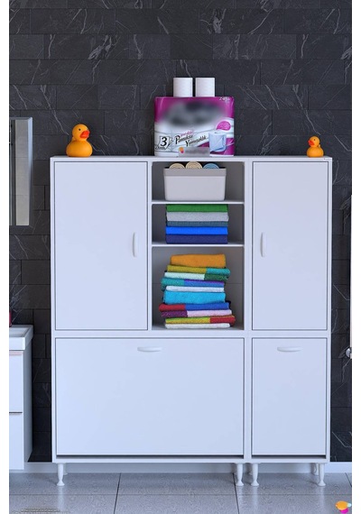 Ohbe 100 + 45cm Genişlik 160cm Boy 32,5cm Derinlik Kirli Sepetli 2 Uzun Kapak Çok Amaçlı Banyo Dolabı Beyaz Ohbe 100 + 45cm Genişlik 160cm Boy 32,5cm Derinlik Kirli Sepetli 2 Uzun Kapak Çok Amaçlı Banyo Dolabı Beyaz