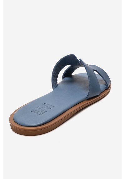 Luvishoes Bıora Mavi Hakiki Deri Kadın Terlik