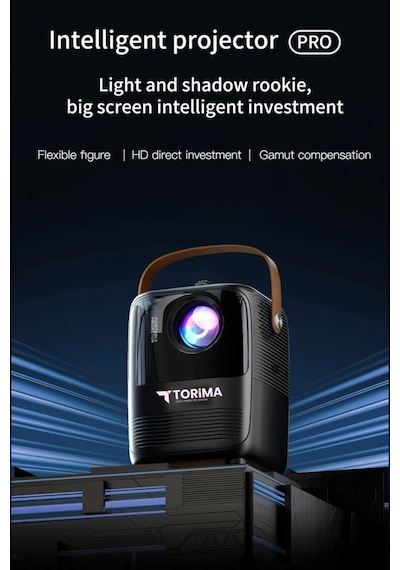 Torima T11 Bluetooth Wifi Akıllı Android Smart 4K 1080P Hoparlör Projeksiyon Cihazı Beyaz