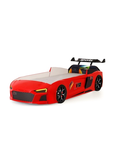 Kırmızı Arabalı Yatak V12 Audi Işıklı Full Plastik Kırmızı Arabalı Yatak V12 Audi Işıklı Full Plastik