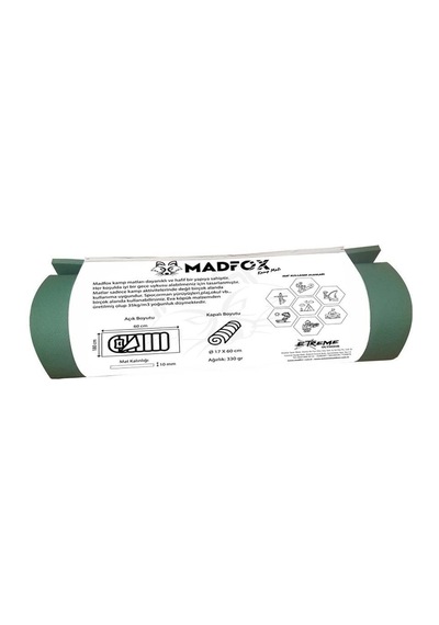 Madfox Nomad Foam Süperlight Kamp Matı Yeşil 180 60cm-10mm Yeşil