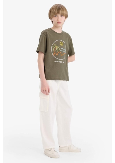 DeFacto Erkek Çocuk Wide Leg Standart Paça Gabardin Pantolon E1586A825SMER77