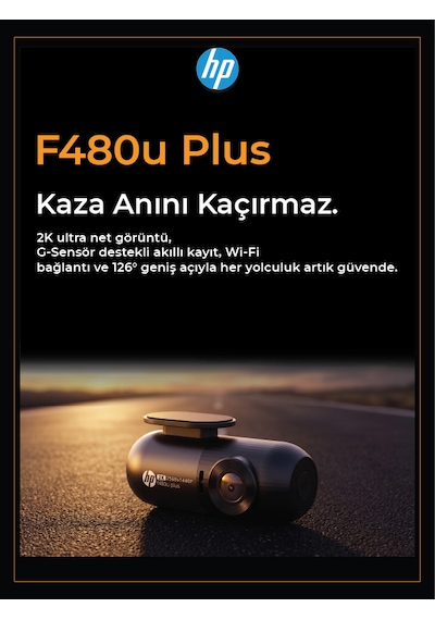 Hp F480u Plus Gri 2k Wdr, Hd Araçiçi Kamera, G Sensörlü, Wi-fi Destekli