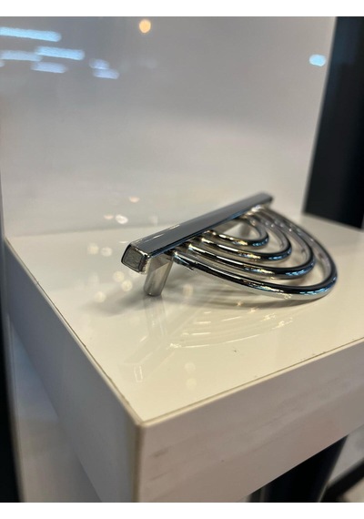 Yarım Lila Metal Kulp 96mm Krom Dolap Kapak Modern Çekmece Tv Ünite Mobilya Komidin Şifonyer Gümüş