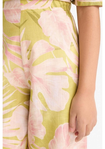 DeFacto Kız Çocuk Desenli Wide Leg Geniş Paça Pamuklu Pantolon D7610A825SMGN115 Yeşil DeFacto Kız Çocuk Desenli Wide Leg Geniş Paça Pamuklu Pantolon D7610A825SMGN115 Yeşil
