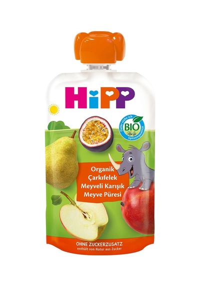 Hipp Organik Çarkıfelek Karışık Meyve Püresi 100 G - 5 Adet Tarı