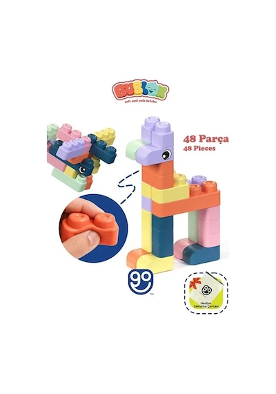 Yumuşak Yapı Blokları 48 Prc - Bublox Soft Bricks - Yumuşak Yapı Blokları