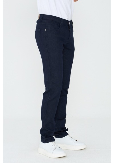 Lacivert Dynamic Fit Mikro Desenli Yazlık Kot Pantolon Laci