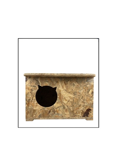 Goxawee Kedi Evi Dış Ortam Uygun Ahşap Kedi Evi Osb 60x45x40 Cm