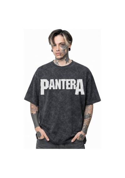 Pantera Rock Metal Müzik Grubu Sırt Baskılı Unisex Oversize Eskit Siyah