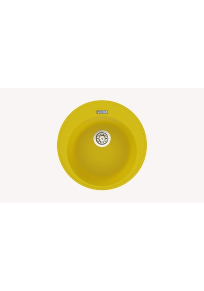 Polex Cristalüx Granit Evye P-06 Sarı Tezgah Altı Ve Tezgah Üstü Oval Mutfak Evyesi 51.5x51.5 CM