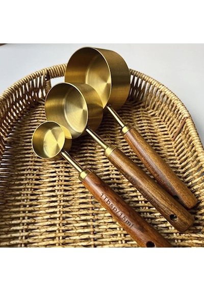 Arow Ahşap Sap Gold Ölçü Kaşığı 5 Ml Renkli