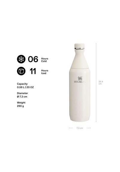 All Day Slim Soğuk Su Termosu 0.60 Litre - Krem Paslanmaz Çelik Genel
