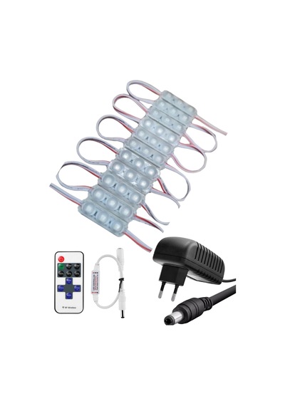 20 Adet 12 Volt 1,5 Watt Mini 3 Lensli Kırmızı Smd Led Modül 12a Tek Renk Rf Dimmer 2a Priz Tipi Ada