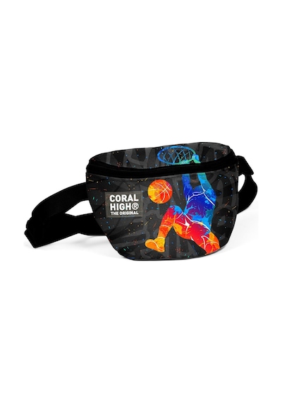 Coral High Gri Basketbol Baskılı Erkek Çocuk Bel Çantası Çok Renkli