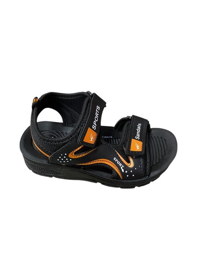 Şahgül Çocuk Yazlık Sandalet Siyah Turuncu Beyaz - 710504864 Siyah Turuncu Beyaz