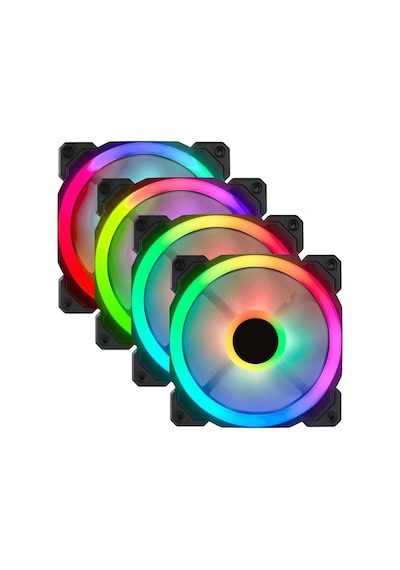 Gameforce 7R Pro Seri 4'Lüset Rainbow Işıklı Sessiz 120Mm 12 .