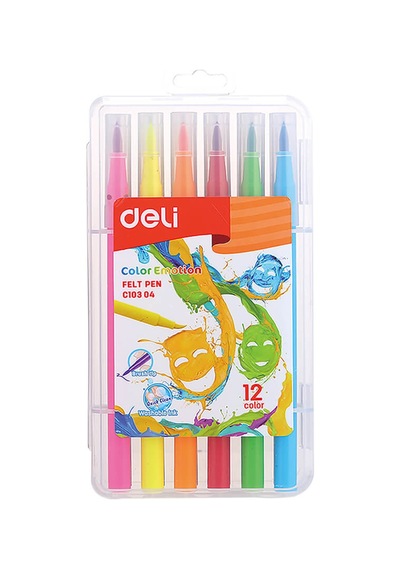 Deli Color Emotion Keçeli Kalem 12'li
