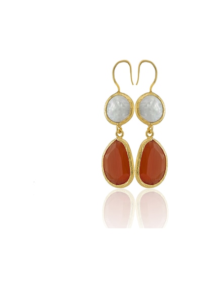 Kadir Jewellery 22 Ayar Altın Kaplama Kadın İnci Küpe -el İşçiliği Ve Hipoalerjenik Küpe Kırmızı 39214501