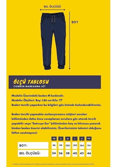 Comeor Çok Renkli 4'lü Erkek Eşofman Altı Etiketli Arka ve Yan Cepli Regular Fit Lastik Paça 001